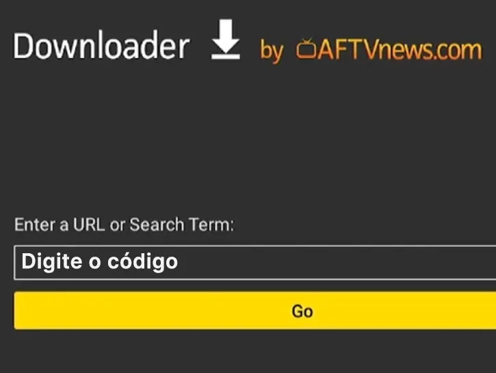 Página de Download 3 passo 3 digitar codigo downloader